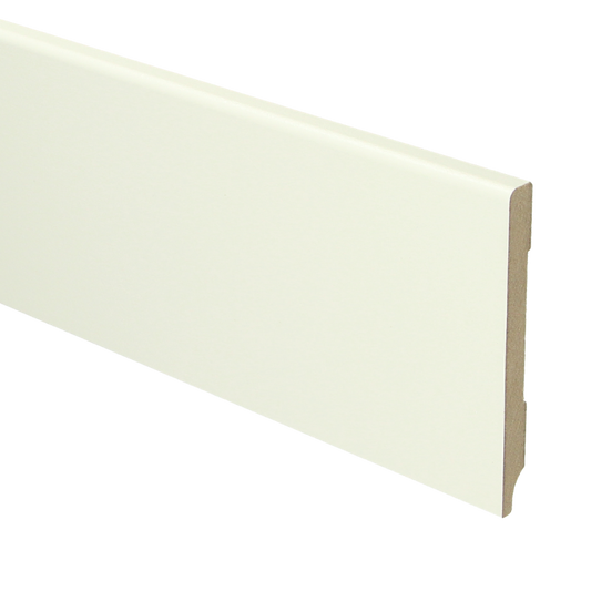 MDF Moderne plint 90x9 wit voorgelakt RAL 9010 2,4 m1